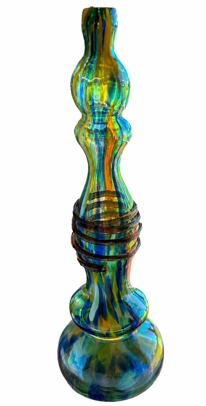Home Essentials & Beyond Hand Blown Art Glass Vase 17.75” Vintage